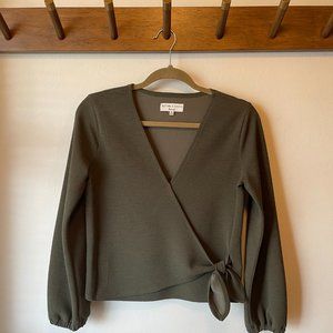 Madewell Green Tie Front Top